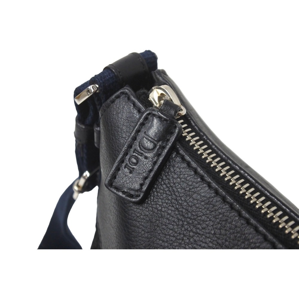 Christian Dior Trotter Handbag Flower Embroidery Canvas Leather Black - Picture 5 of 10